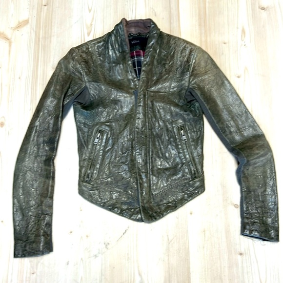 Veda Slick Leather Jacket - Picture 1 of 13
